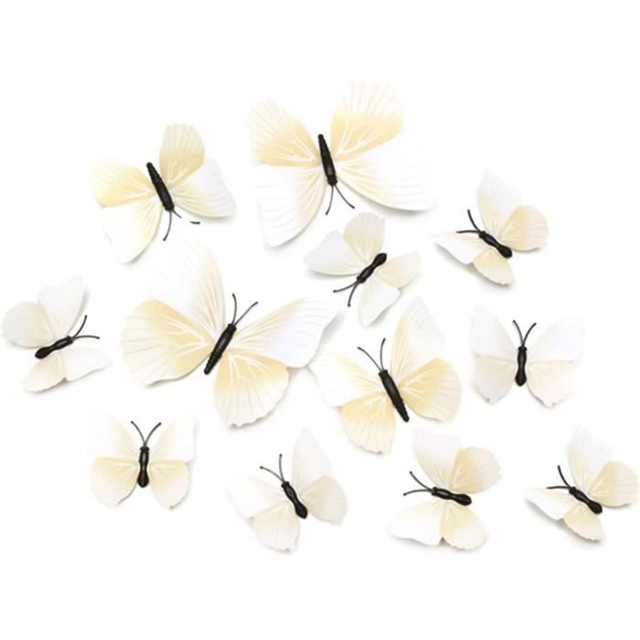 Lot de 12 autocollants muraux 3D en imitation résine | Décoration pour