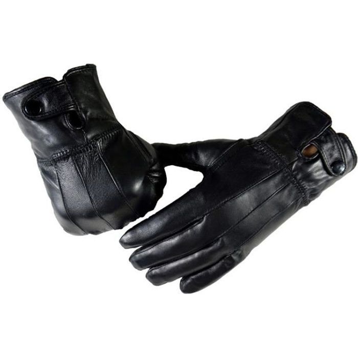 gants en cuir noir homme - gants cuir noir homme - Leather Collection