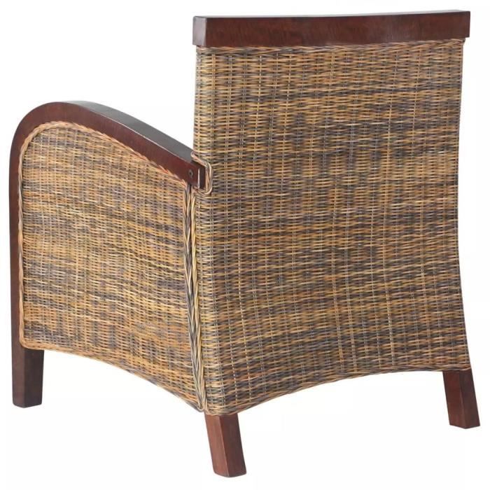 Fauteuil en rotin tissé à la main - KAI - Vintage - Marron - Salon - 1 place