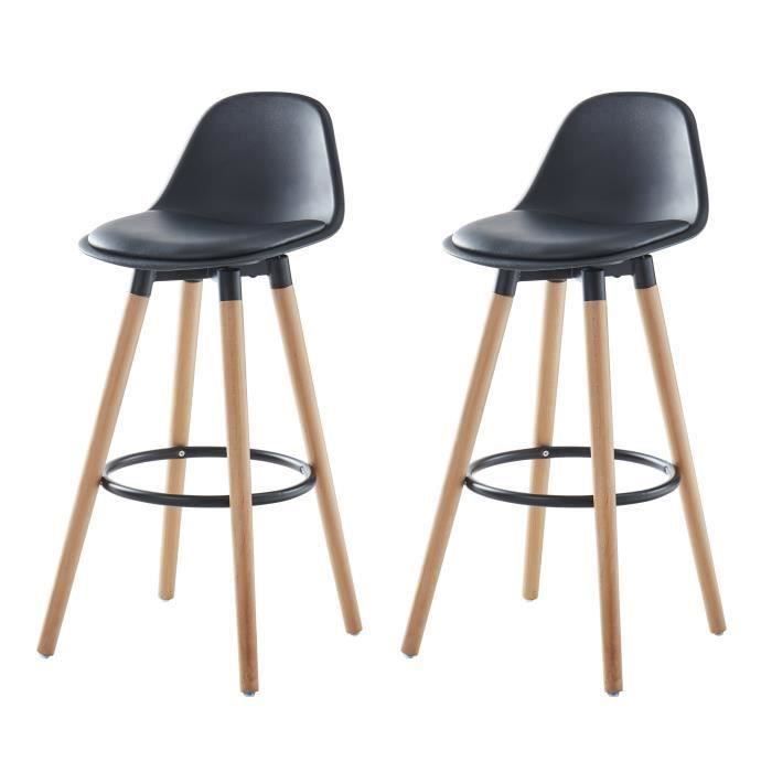 Oslo lot de 2 tabourets de bar gris pieds hetre massif l 39 x p 40 cm scandinave