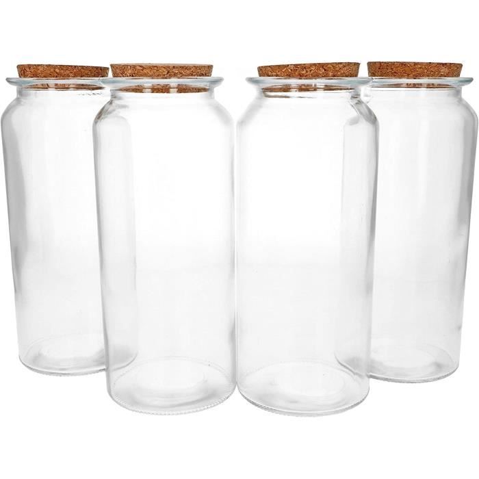 Bocal En Verre BELLE VOUS 12 Bocaux A Epices Hermétiques En Verre Avec Couvercles - Pots à Épices 120 Ml - Réutilisable Avec Étiquettes & Entonnoir - Bocal Avec Bouchon En Liege