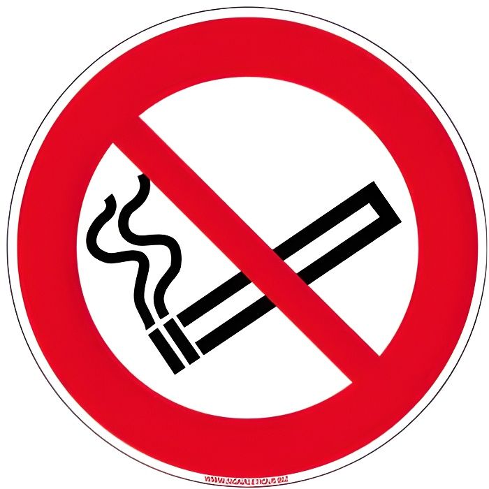 Santé et sécurité interdiction vignette rouge ne pas fumer dans ce domaine autocollant