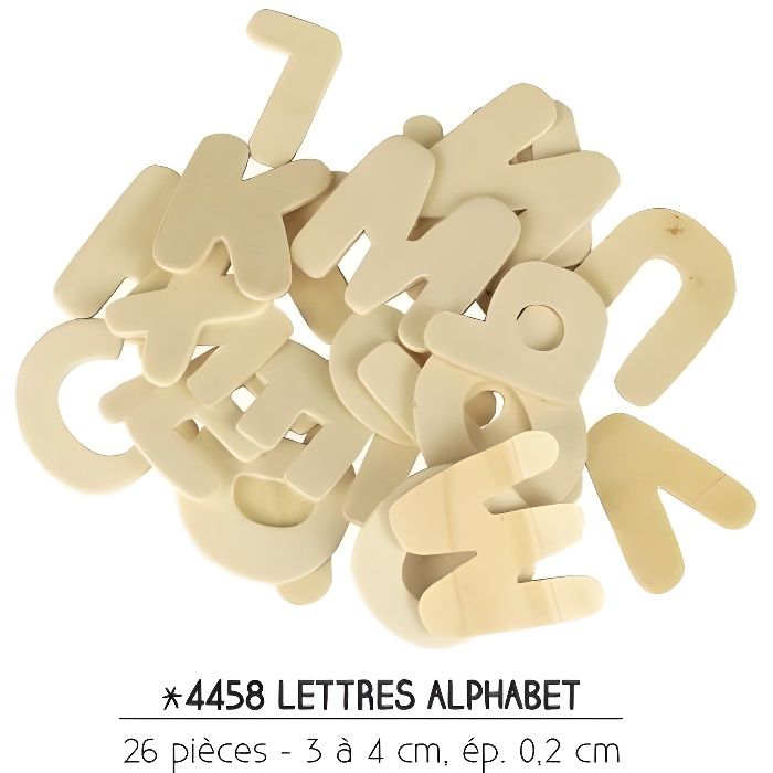 52 pieces en bois Lettres Majuscules bois minuscules for Arts Crafts À faire soi-même