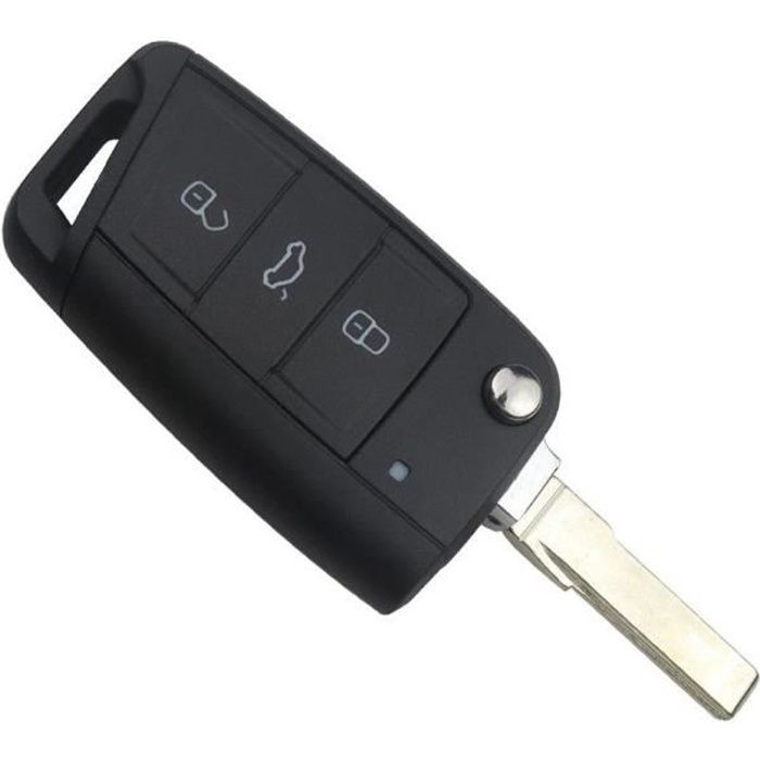 kwmobile Coque clé de Voiture Compatible avec VW Golf 7 MK7 3-Bouton  Accessoire clé Voiture - Protection étui Souple en Silicone - Noir-Gris