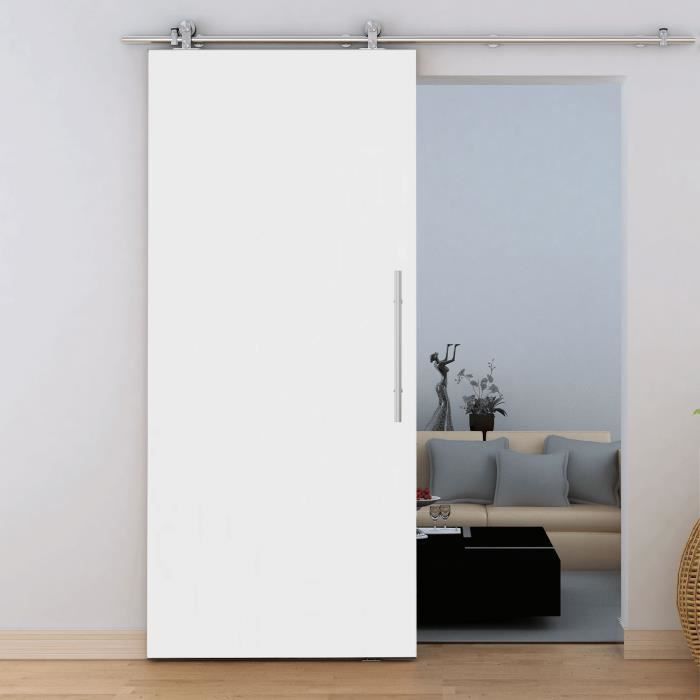 Convient /à 1 Porte Large de 107 cm CCJH Kit Rail Coulissant Armoire Placard Rail Porte Coulissante 214cm//7ft Noir T Shape Big Wheel Hanger