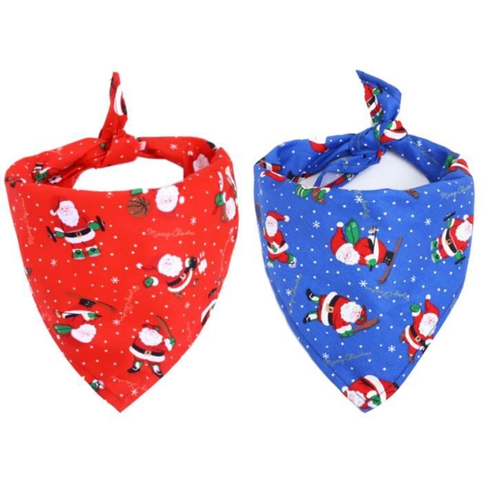Bandanas de Noël pour Chien - 2 PCS - Réglables - 45x44x60 cm - Motifs Variés