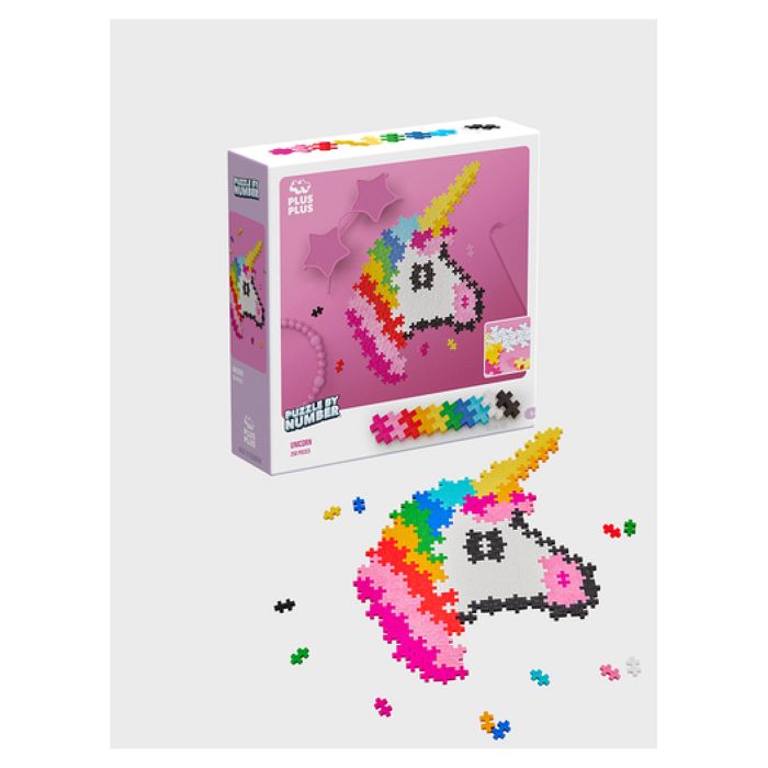 Puzzle - PLUSPLUS - Licorne - 250 pièces - Multicolore - Facile à assembler