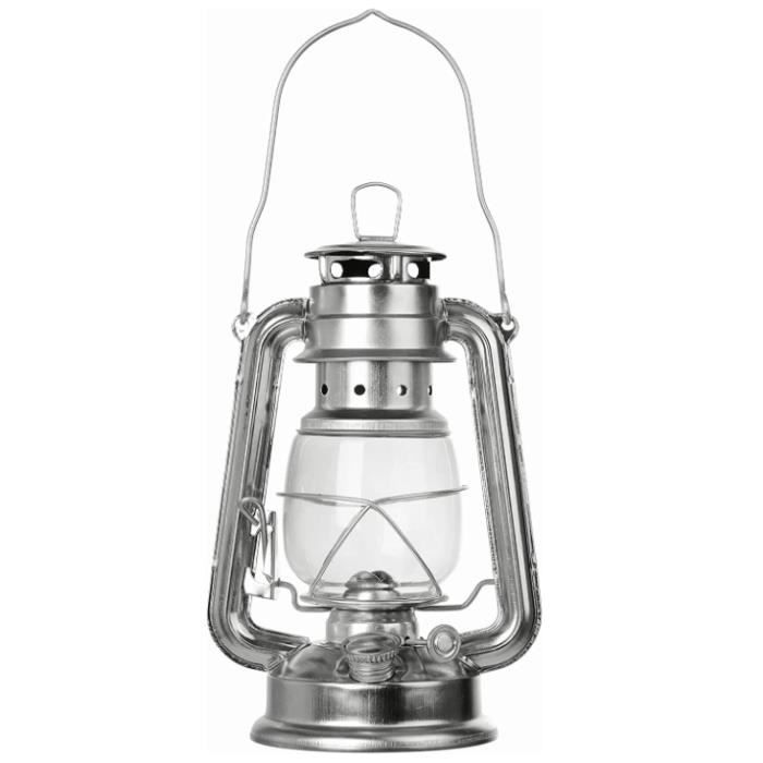 Lampe à huile à pétrole dintérieur Lanterne tempête nostalgique au pétrole avec ampoule en verre réfractaire Durée de combustion