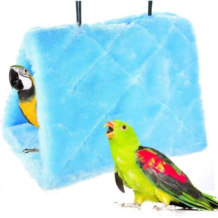 Hamac pour Oiseau - Nid Doiseau - Velours Doux - Taille Moyenne - Couleur Bleue