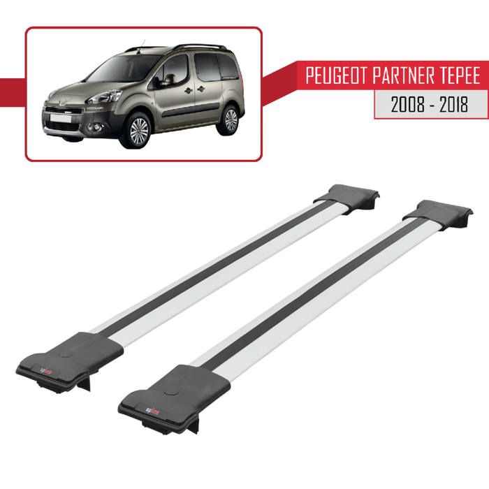 Pour Peugeot Partner Tepee 2008-2018 Barres de Toit FLY Modèle Railing Porte-Bagages de voiture - Gris