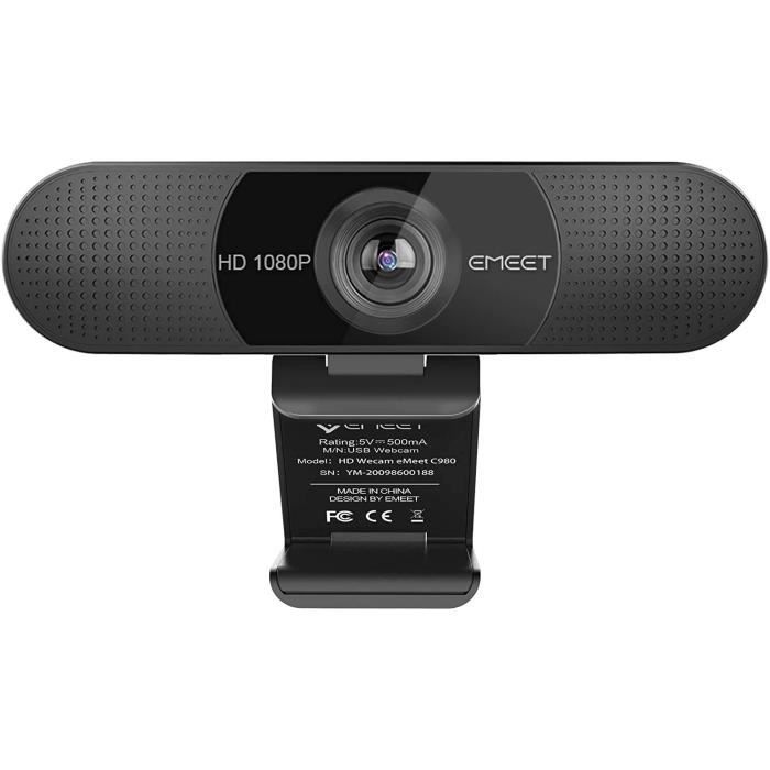 WEBCAM eMeet Webcam Full HD - Webcam C960 1080P avec Double Microphone,  caméra de Streaming Grand Angle 90 ° avec C71 - Cdiscount Informatique
