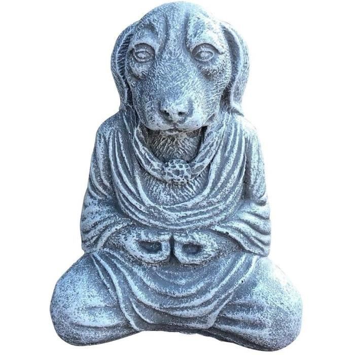 Statue De Chien Bouddha En Résine - 4,72 Pouces, Résistante Aux Intempéries | Décoration Jardin Zen, Mignonne Et Drôle