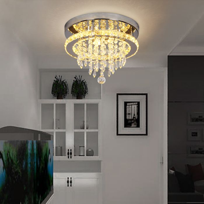 Lustre en cristal moderne – Lampe pendentif design dimmable idéal pour salon salle à manger et chambre à coucher
