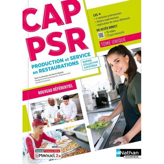 CAP Production et service en restaurations (rapide, collective, cafétéria) - Livre + Licence élève 2
