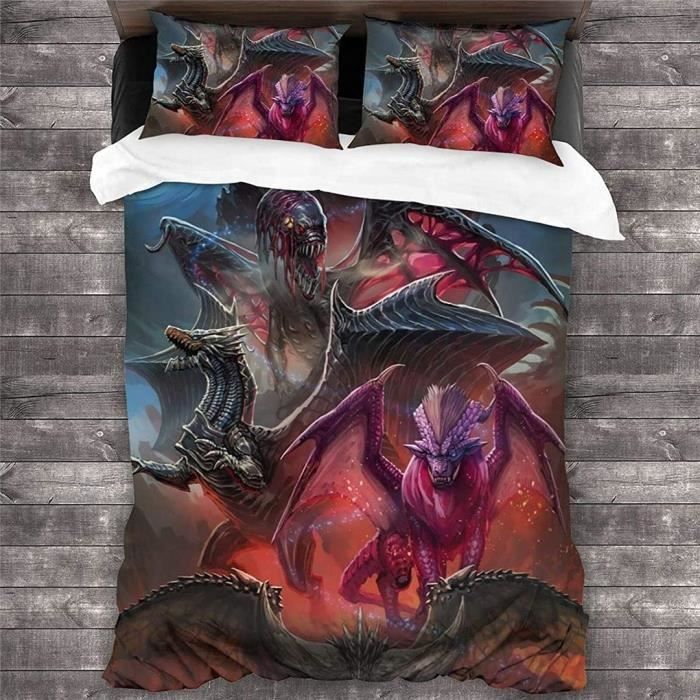 DOTBUY Parure De Lit, 4 Pièces Housse De Couette Microfibre Confortable Ensemble De Literie Chambre à Coucher Élégant Classique Lit Imprimé Draps Et Taies D'oreiller (200x200cm,Star Moon