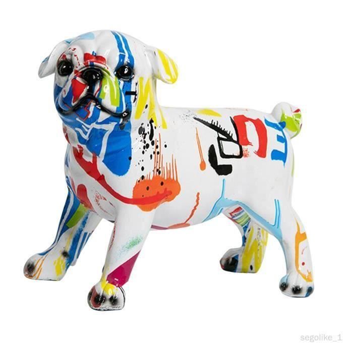 SHENGTIAN Sculpture de bouledogue graffiti coloré, statue de chien graffiti, décoration de statue de bouledogue français, statues de chien peintes SHENGTIAN Sculpture de bouledogue graffiti coloré, statue de chien graffiti, décoration de statue de bouledogue français, statues de chien peintes