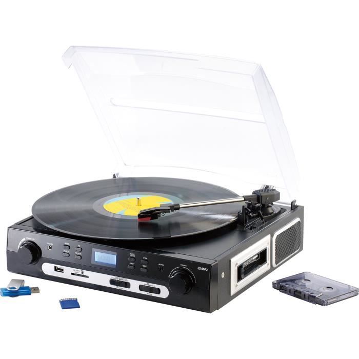 Tourne-disque lecteur cassette USB & enregistreur MP3