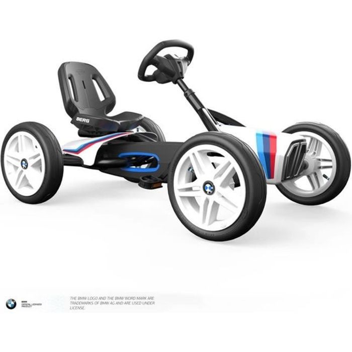Kart à pédales pour enfant - BERG BMW Street Racer - Noir - Boite à son incluse - 3 à 8 ans