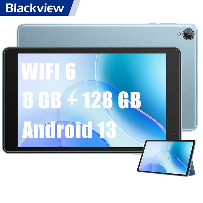 Tablette Tactile Blackview Tab 50 WiFi 8 pouces HD 8Go+128Go-SD 1To Android 13 - Bleu