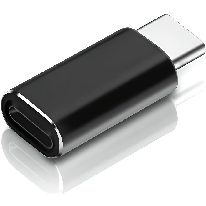 CABLING® Adaptateur Charge + Synchronisation Lightning Femelle vers USB Type C Argent