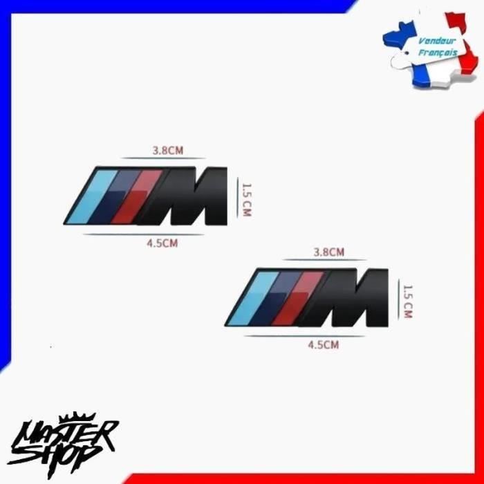 2X LOGO BMW M AILES, 2X EMBLEME BMW M AILES, 4.5x1.5 NOIR - Cdiscount Auto