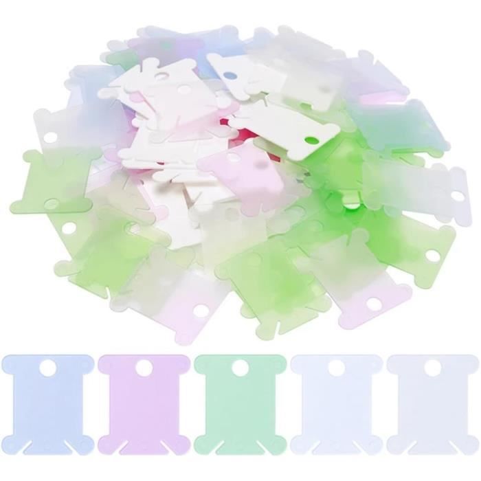 50Pcs Bobine Canette Transparente De Fil En Plastique Pour Machine à