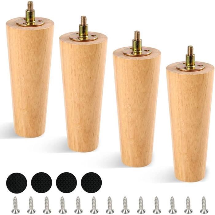 4 Pieds En Caoutchouc Hauts Pour Meubles - Hauteur 1 Pouce, Diamètre 1,10 Pouce - Avec Fixation #10