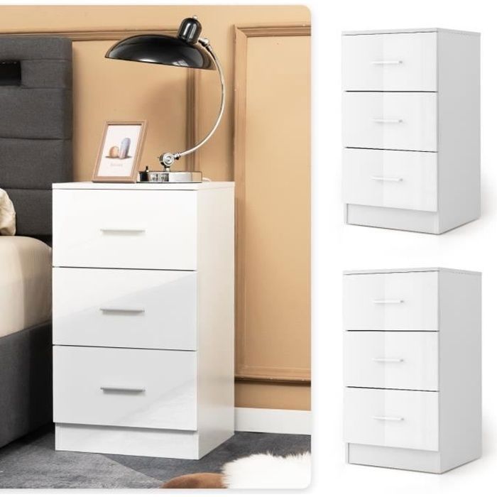 COSTWAY Lot de 2 Caisson de Bureau Meuble de Rangement avec 3 Tiroirs pour Feuilles A4 Lettre Dossiers 37 x 34 x 66 5 CM Blanc COSTWAY Lot de 2 Caisson de Bureau Meuble de Rangement avec 3 Tiroirs pour Feuilles A4 Lettre Dossiers 37 x 34 x 66 5 CM Blanc
