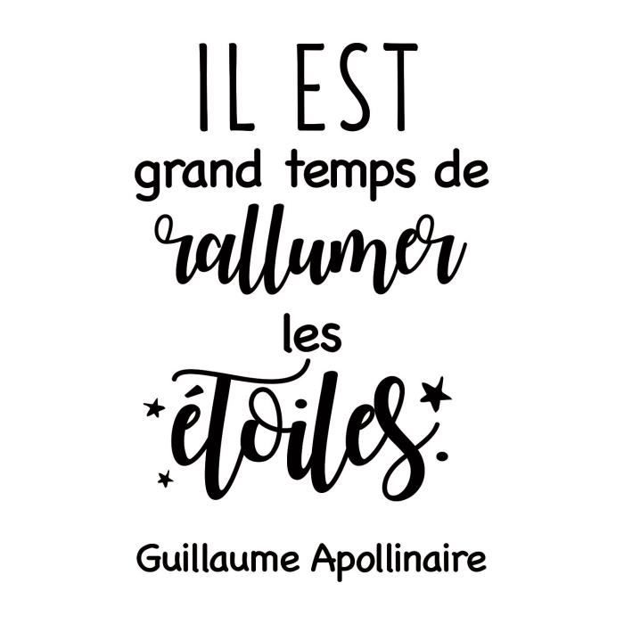 Stickers Adhesif Mural Il Est Grand Temps De Rallumer Les Etoiles 30x46cm Achat Vente Stickers Feuille De Vinyle Calandre Cdiscount