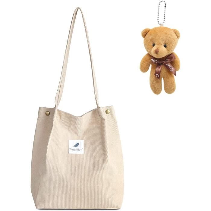 Ceihwa Sac Tote Bag Velours Femme,Sac à Bandoulière Velours Cotelé,sSac