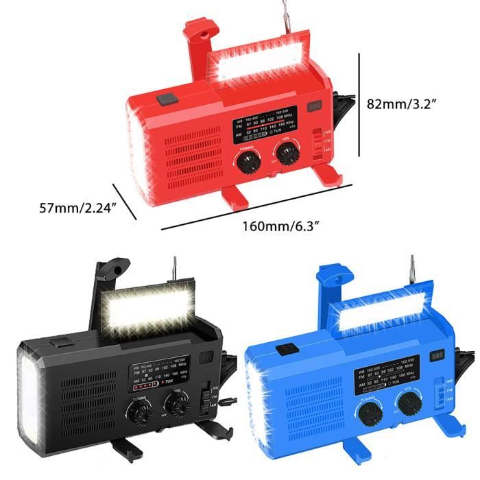 Radio D’Urgence Logilink – Manivelle, Solaire, USB, Lampe Torche LED, Piles AAA (Option), SOS
