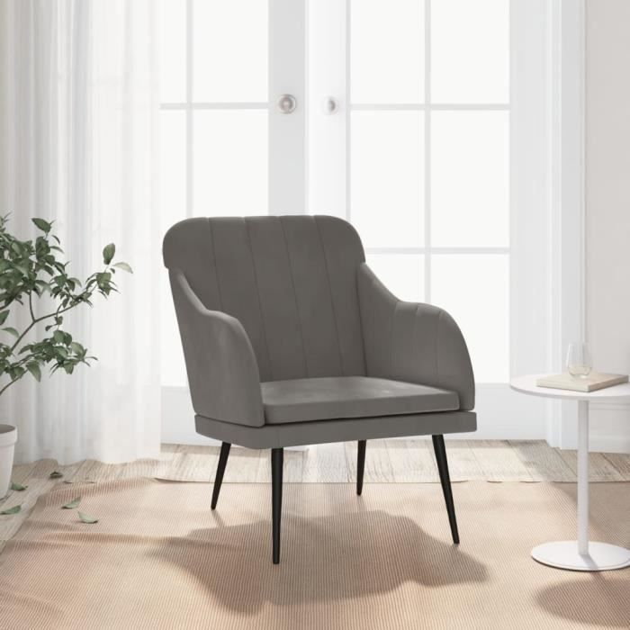 famirosa fauteuil gris foncé 63x76x80 cm velours-455