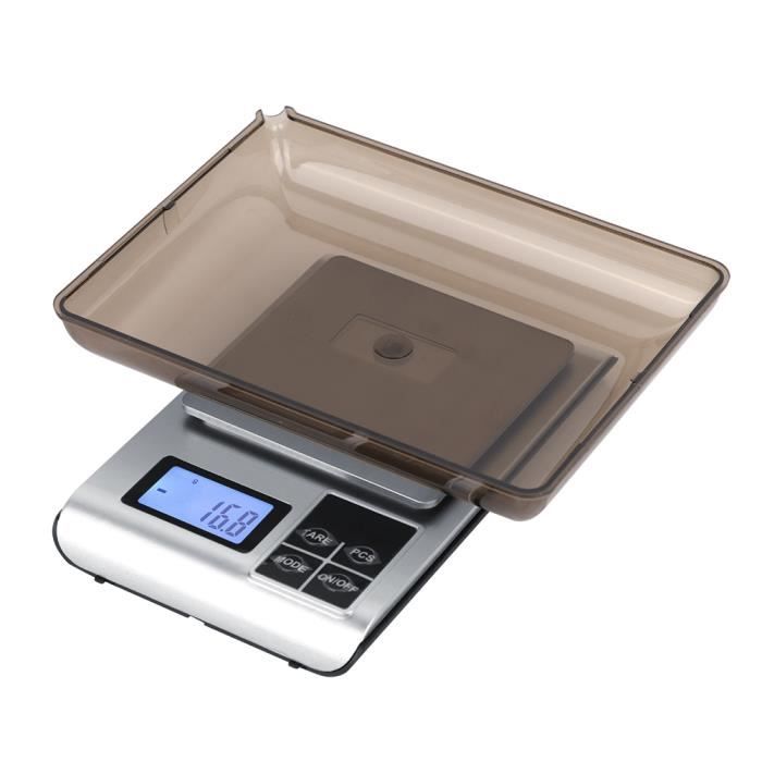 Balance De Cuisine Précision Numérique Letron - 10kg/22lb, 1g Précision, Écran LCD, Fonction Tare, Noir