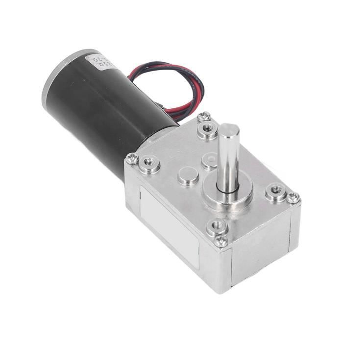 Moteur à Engrenages DC 24V 50rpm Réversible Angle Droit Double Arbre - Haute Puissance Faible Bruit - Idéal Porte Garage Rideau
