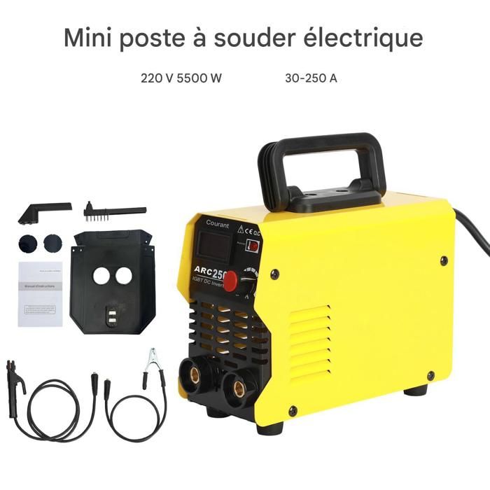 FLASIDU Poste à Souder Inverter ARC-250 3kg 1.6-3.2 mm Portable 62V 22*9*14cm Jaune