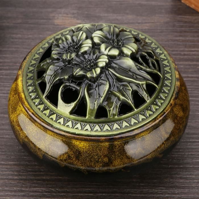 Brûleur D'encens En Céramique Noir Mat - Décoration De Bureau élégante Et Apaisante