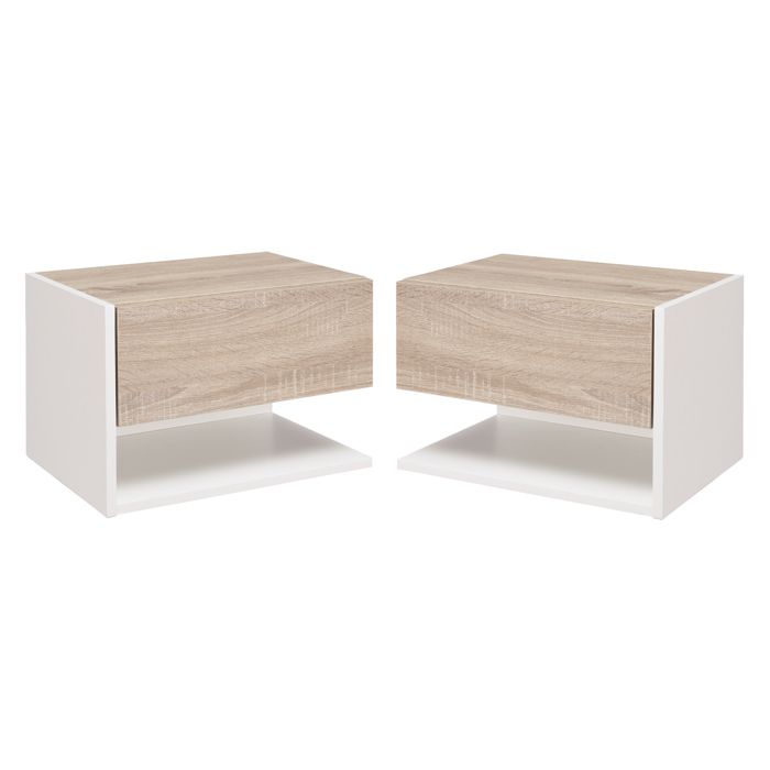 HOMCOM - Table de chevet - Panneau de particules - 46x30x30cm - Multicolore