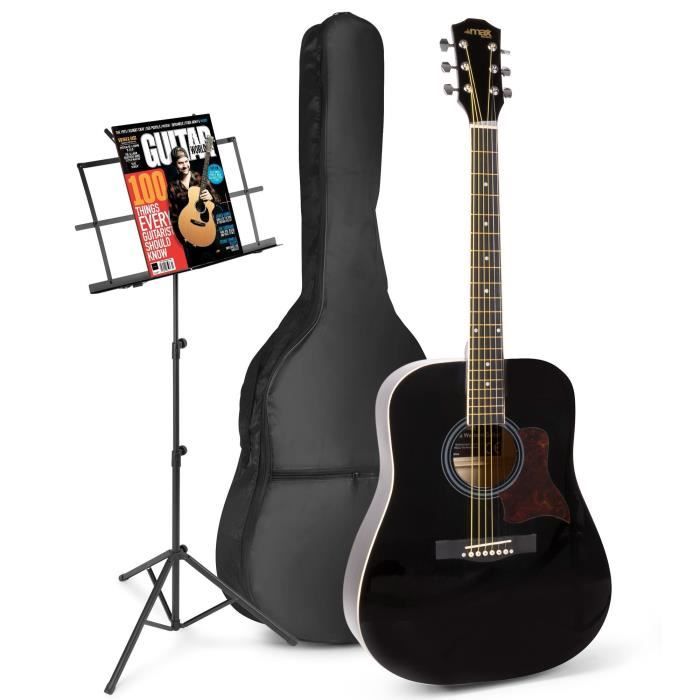 Set de démarrage pour guitare acoustique MAX SoloJam - Noir : L'essentiel pour débuter en beauté