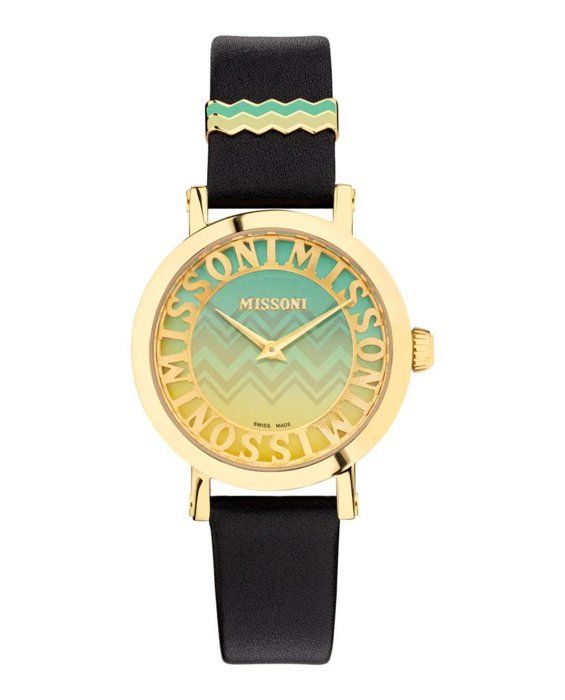 Montre-bracelet Missoni Femme M1 29mm - Cuir Bleu, Acier - Neuf Avec étiquettes