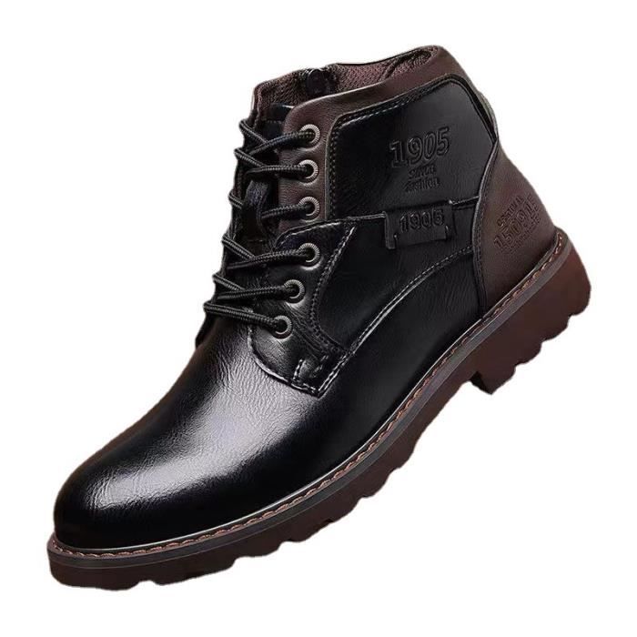 Bottes De Conduite En Cuir Pour Homme - Faites à La Main, Bout Large, Soutien De La Voûte Plantaire, Semelle Antidérapante