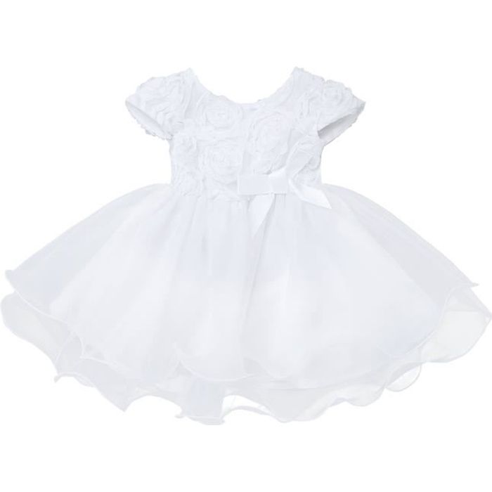 Fille Robe Bapteme Bebe En Dentelle Robe Ceremonie Princesse Robe Mariage 0 24 Mois Blanc Blanc Cdiscount Pret A Porter