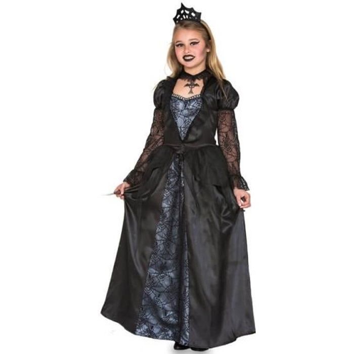 Déguisement Reine Gothique - Robe Noire Baroque Avec Jupon Et Cerceau, Halloween