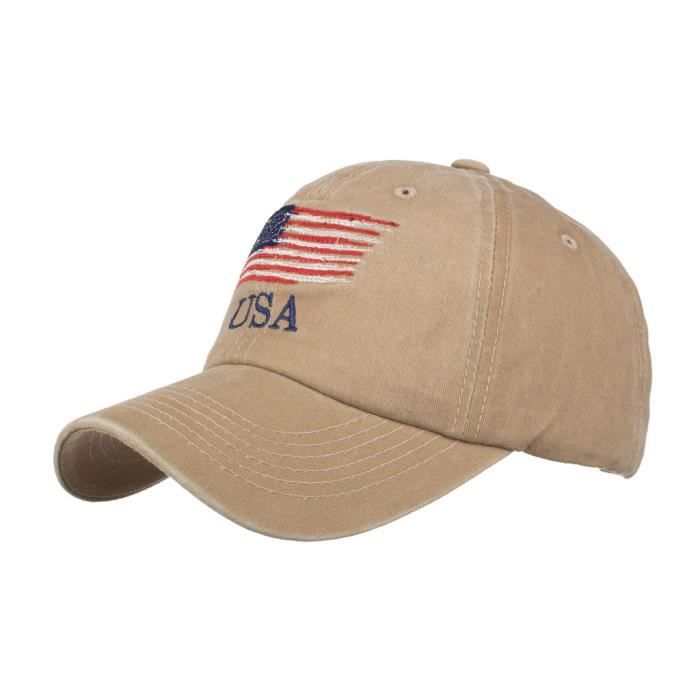 Drapeau américain casquette de baseball Outdoor Sport net cap rouge - Casquettes et chapeaux de