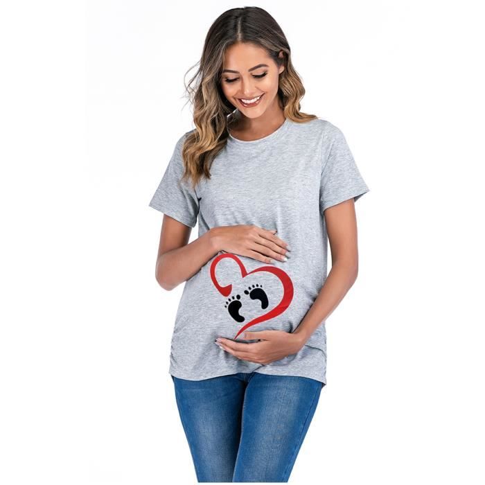 Chemisier De Maternité Gris - Col V - Taille M - Manches 3/4 - Motherhood Maternity - Occasion