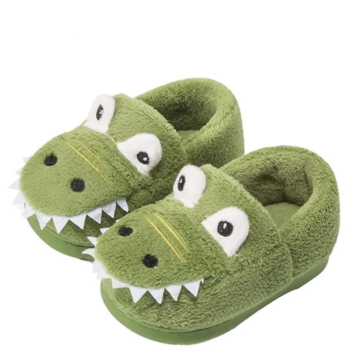 Chaussons Enfants DRECAGE En Peluche Douce - Antidérapants, Fermeture Velcro, Pour Maison Et Extérieur