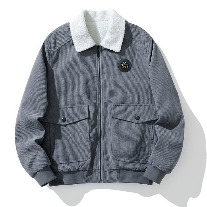 Générique Veste Homme d'hiver Chaude Parka Velours Côtelé Manteau