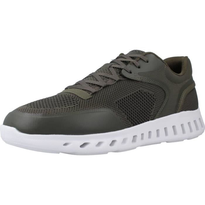 Geox Basket Homme - GEOX - 135310 Vert - Semelle int. Micro Gome - Semelle ext. Peau - Doublure Textile