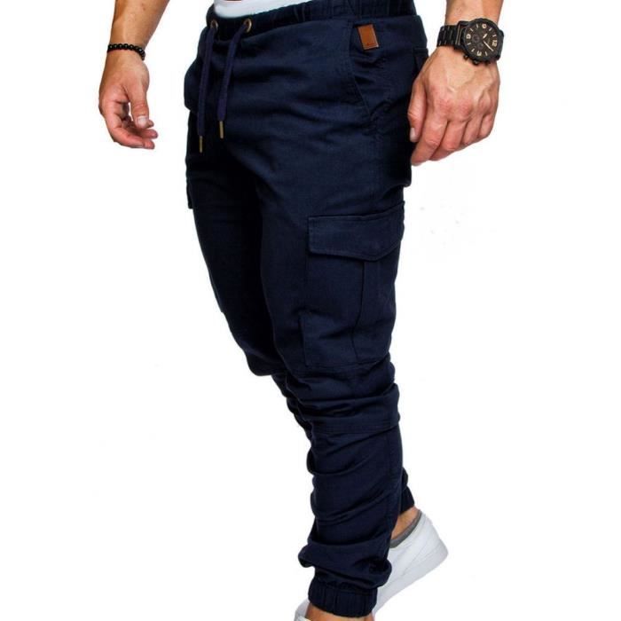 Pantalon Cargo Enfant Unisexe – Tissu Souple – Taille Élastique – Pour Sport Et Loisirs – Couleur Unie - 2