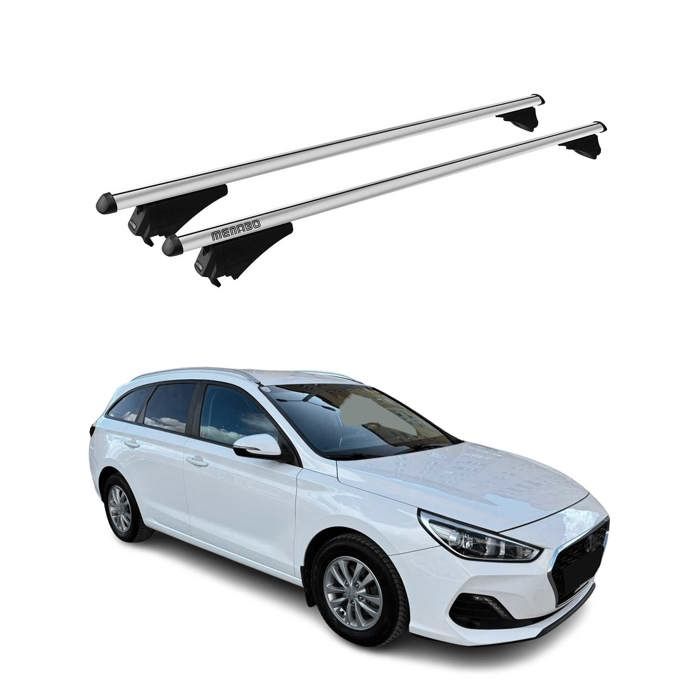 Barres De Toit Transversales 120 Cm Aluminium – Compatible Hyundai I30 Break 2018+, Charge Max 90 Kg, Aérodynamiques Avec Serrures