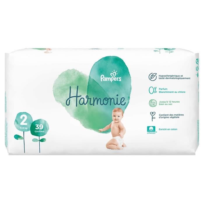 PAMPERS Harmonie Couches Pampers taille 2 (48 kg) 39 couches